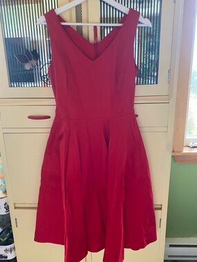Retro V Neck Fit-and-Flare